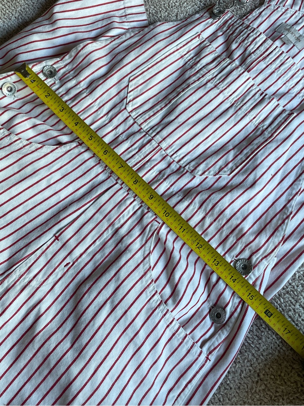 100% Cotton Brixton Costa Overall Aloha Red Pinstripe EUC - size Small - Picture 8 of 8